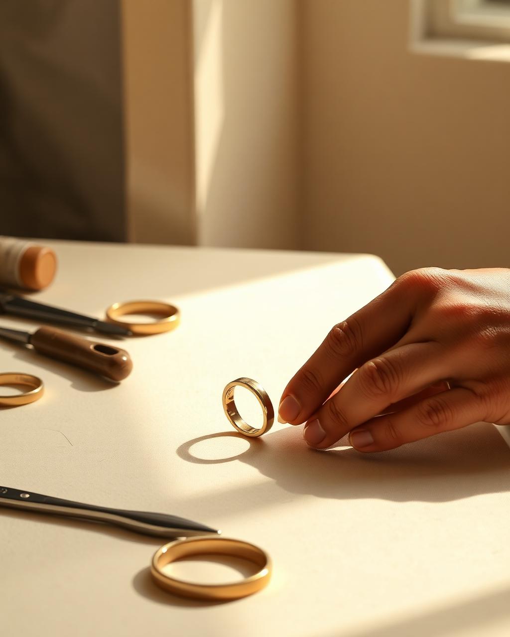Naiora artisan handcrafting a gold ring